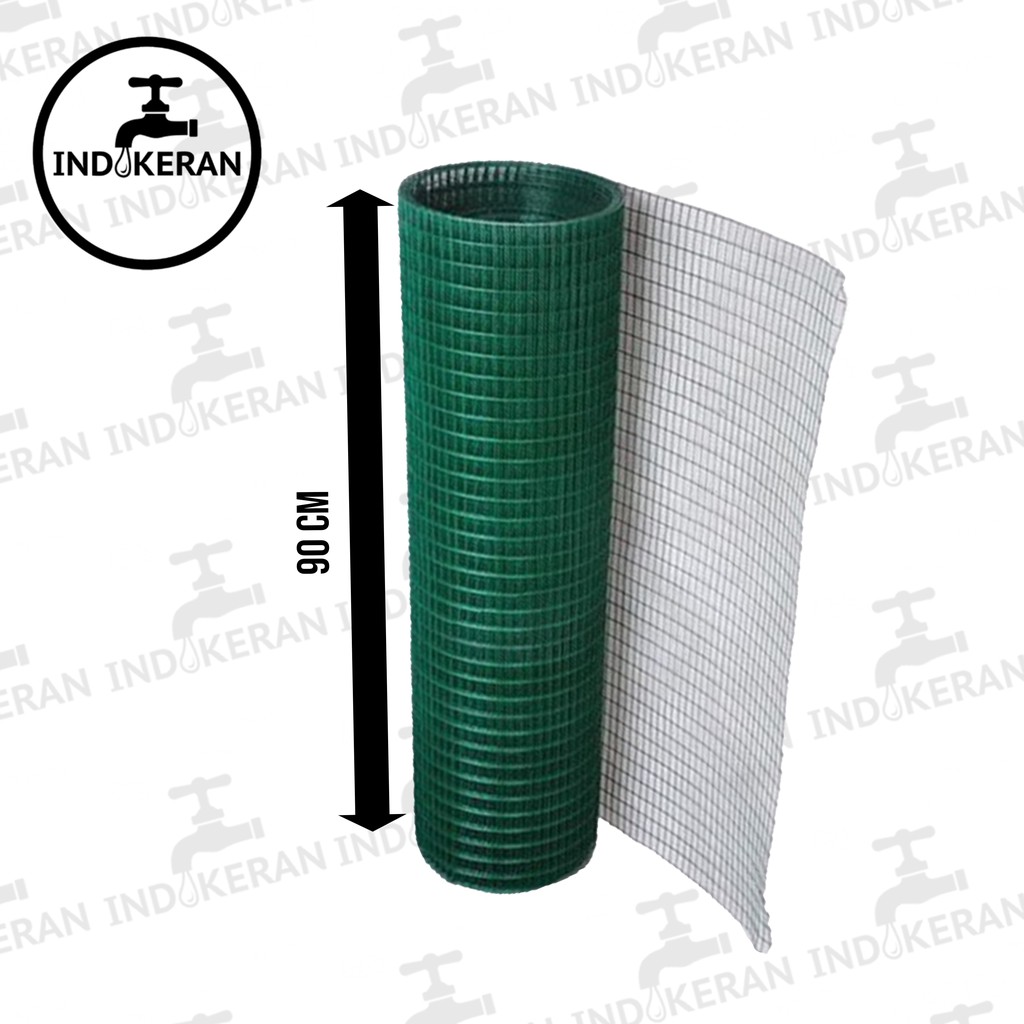 INDOKERAN - Kawat Loket PVC Hijau 90 CM x 10 Meter - 1/2 Inch - High Quality