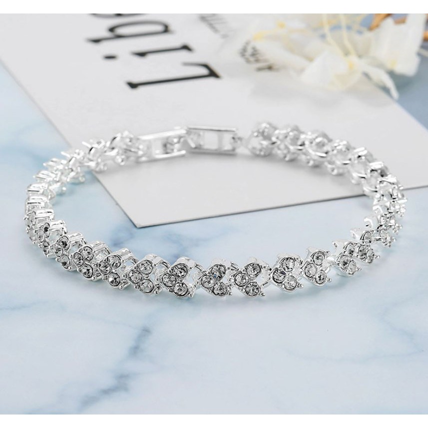 Gelang Perempuan DIAMOND KRISTAL Berlian Korea Style Fashion Women Bracelet Elegan