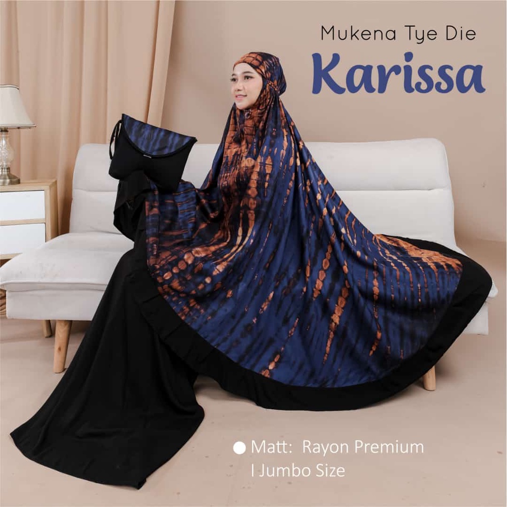 Mukena Bali Dewasa Rampel Jumbo Hitam Tie Dye Terbaru Bagus Free Tas