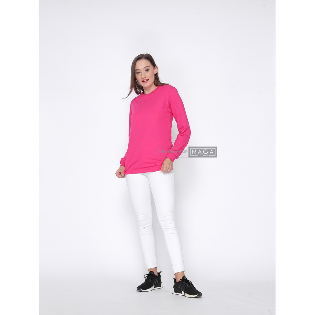 Naga Clothing Kaos Polos MAGENTA Lengan Panjang