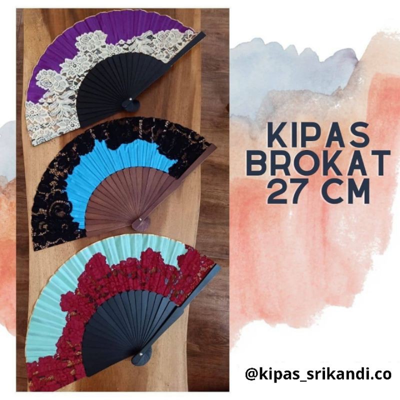 KipasTangan/Kipas Tangan Lipat/Kipas Lipat/ Srikandi Brokat (Bisa ukir nama kamu di tangkai kipas)