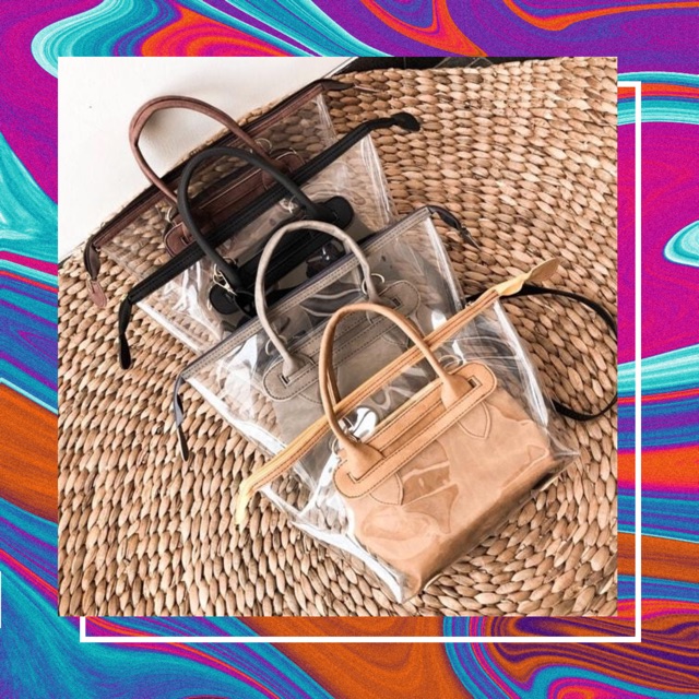 Tas Fashion Wanita Terbaru 2020 - Tas Wanita Tas Selempang Marion Bag Top Handle Transparan