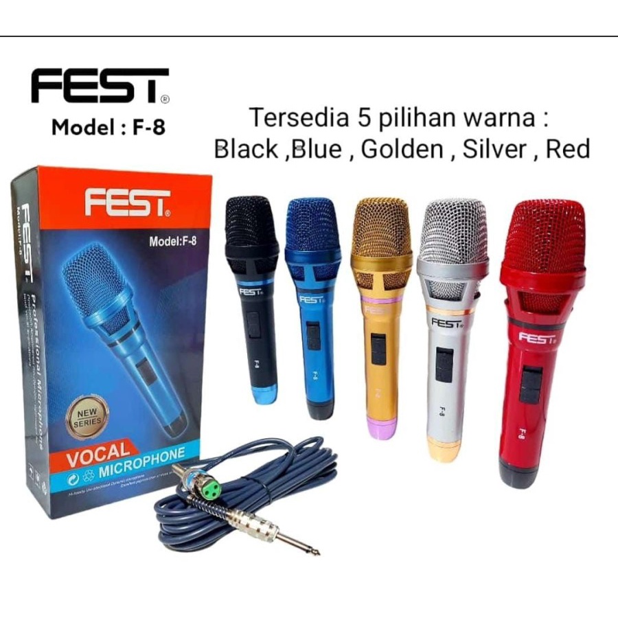 MICROPHONE - MIC KABEL FEST F 8 F8 VOKAL DYNAMIC ORIGINAL