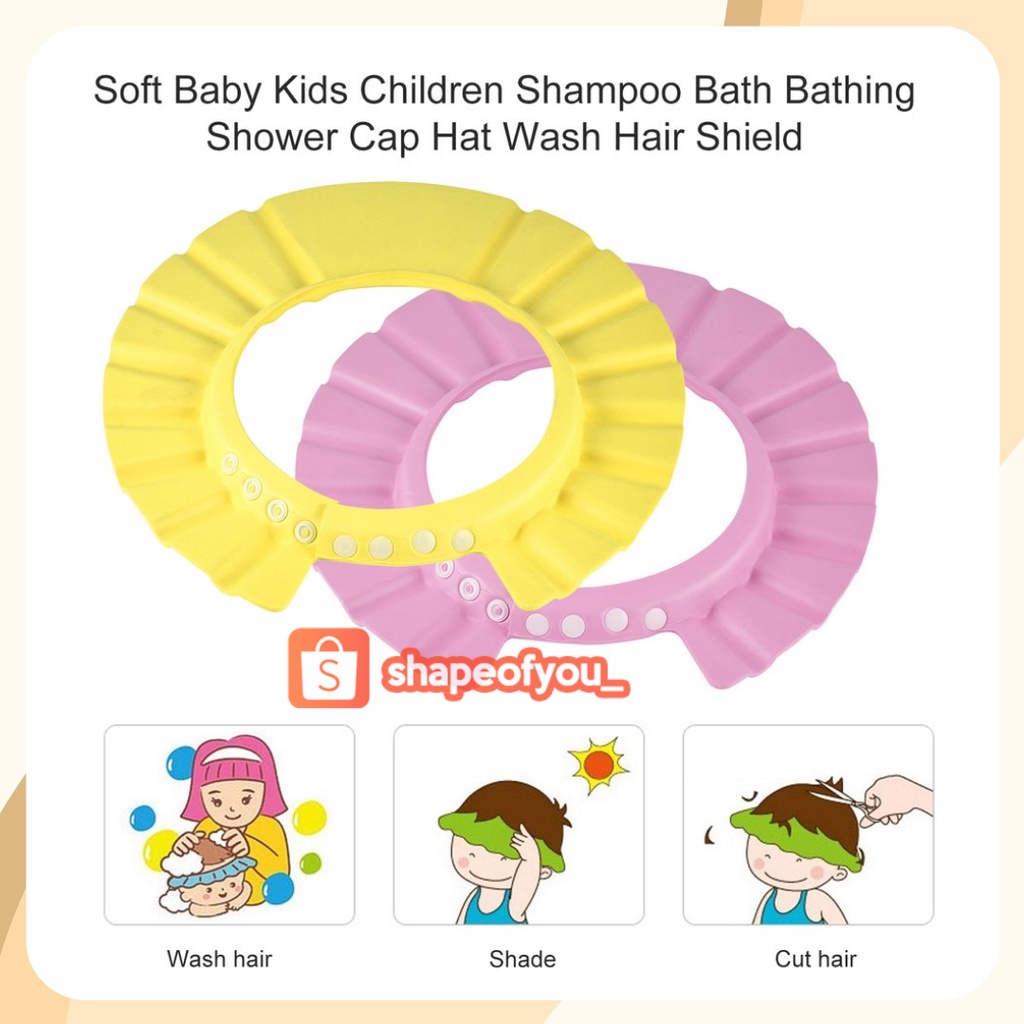 Topi Keramas Bayi Anak Topi Cuci Rambut Dapat Disesuaikan untuk Bayi Baru Lahir Perlindungan Telinga Anak-anak Sampo Perisai Penutup Kepala Mandi