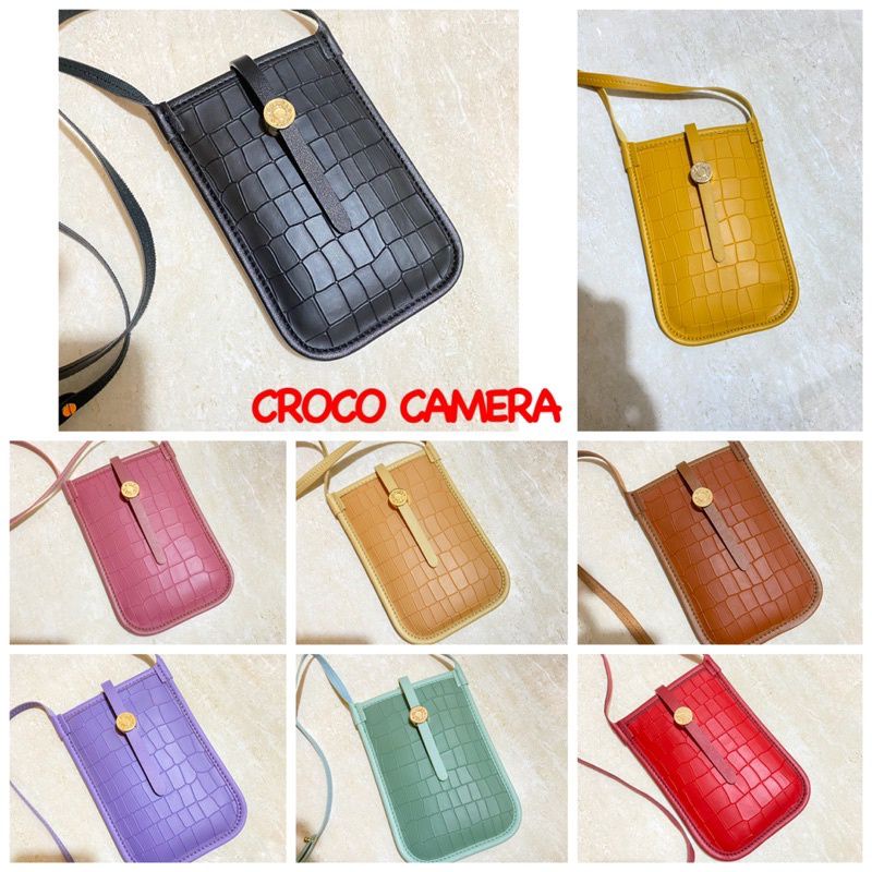 TAS SELEMPANG KAMERA CROCO KOMB COIN FREE BOX & PAPERBAG