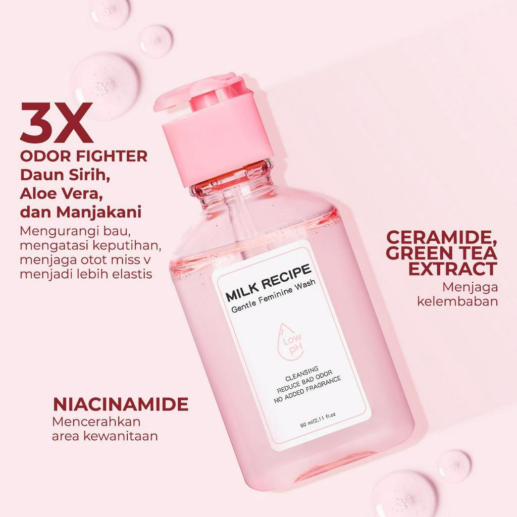Milk Recipe Bundle Feminine Wash dan Underwear Detergent - Paket Feminine Kit Membersihkan Area Kewanitaan