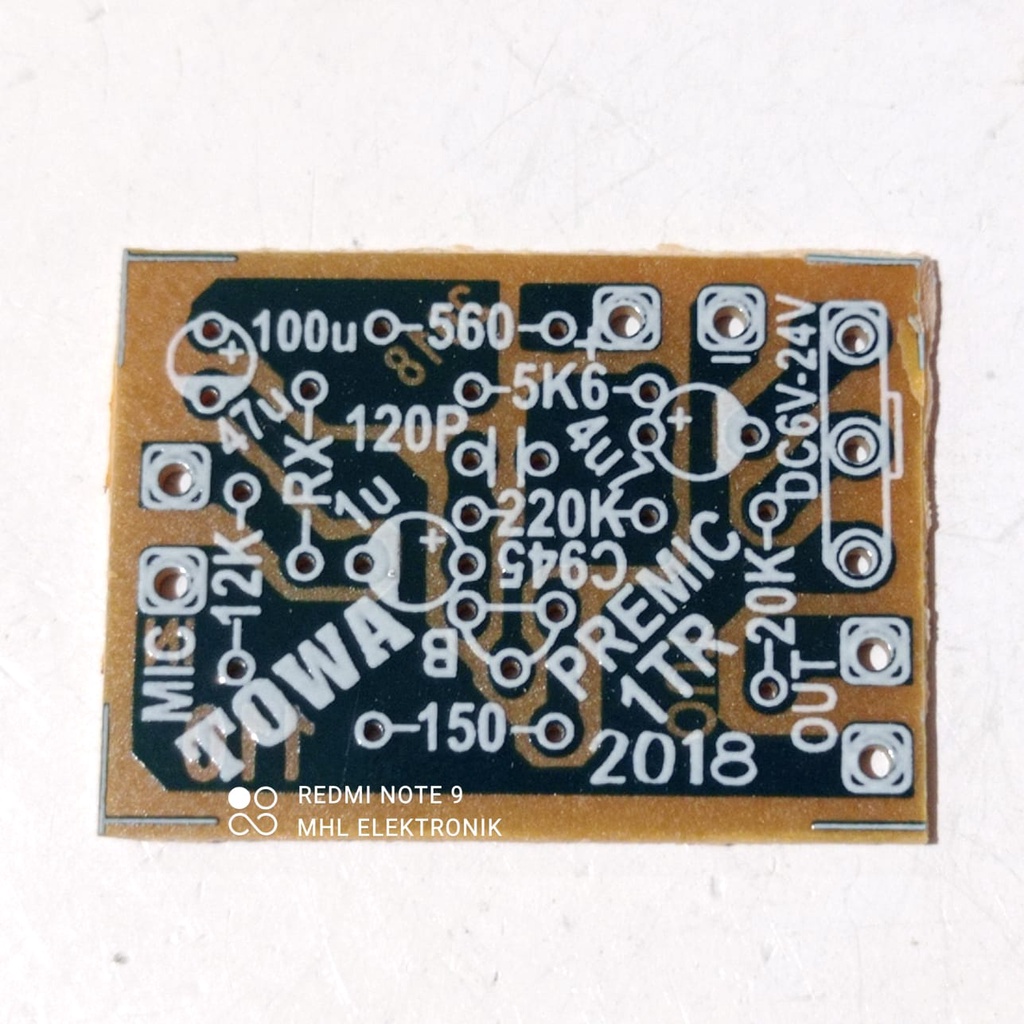 PCB PreAmp MIC 1 Transistor Towa Toa microphone