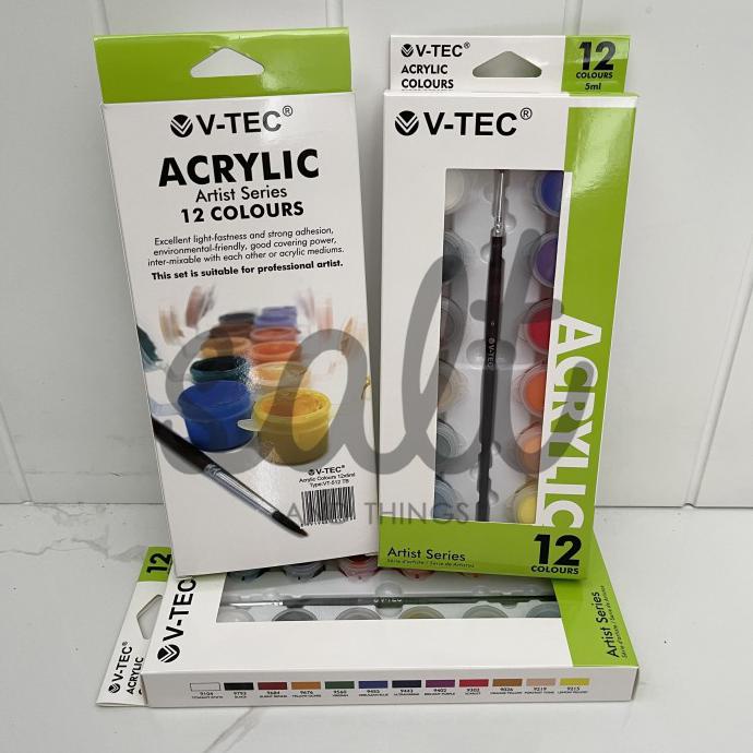 

Ready Oke] V-Tec Acrylic Color Set 12 - 512 Tb / Cat Akrilik V-Tec 512-Tb