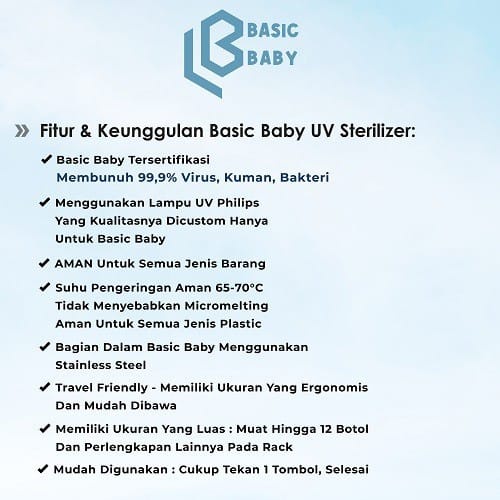 Basic Baby UV Box Multi Function UV Sterilizer Dryer - Mesin UV Steril + Pengering (UVBOX01)