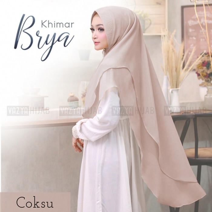 Fayza Khimar Kekinian Jersey Ity Terbaru - Khimat Mewah Mura CC256 Hijab Ori  Syar'I 2Layer Aplkasi