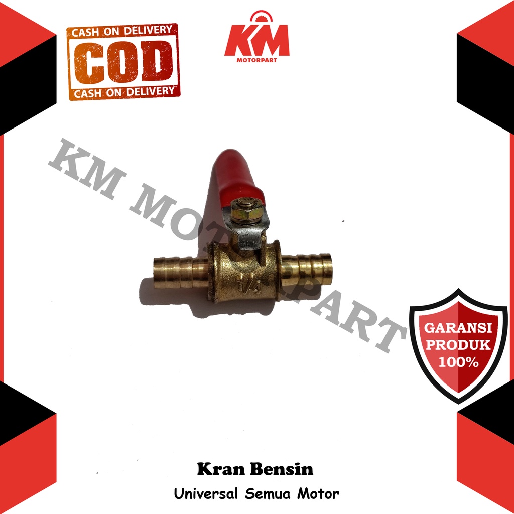 Kran Bensin Motor Universal Kuningan Ukuran 1/4 Kran