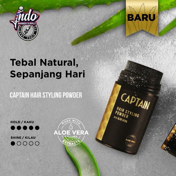 Captain Hair Powder with Aloe Vera / Pengembang Rambut FREE SISIR