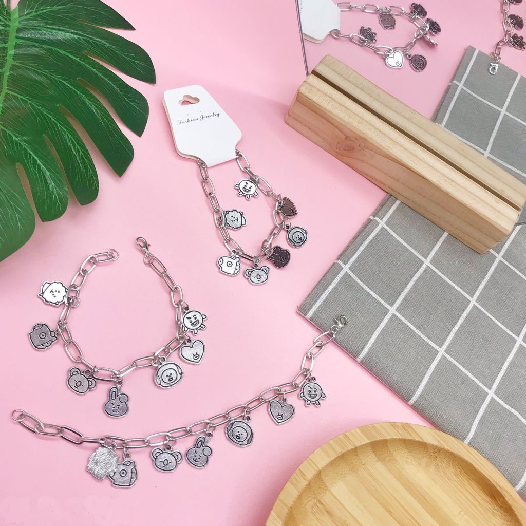 Gelang Tangan Rantai Bandul BT21 BTS