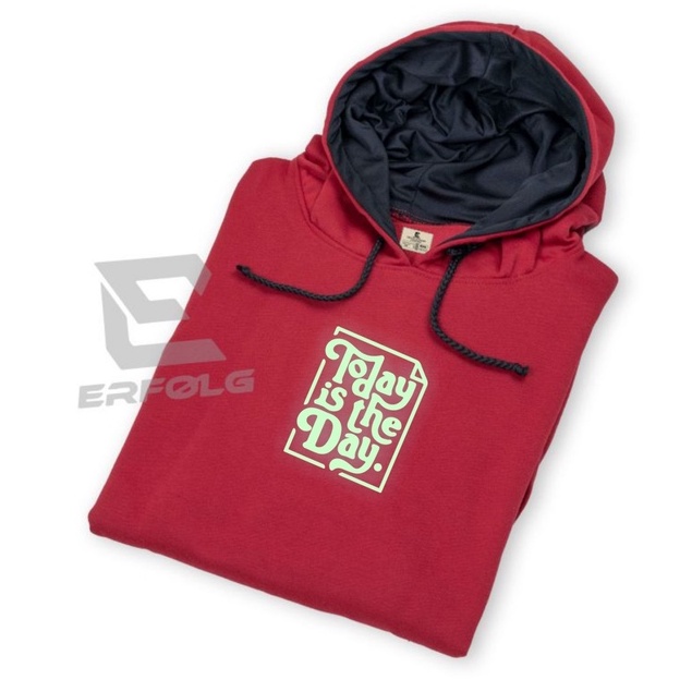 Erfolg Clothing Sweater Hoodie Warna Merah Maroon Pria Wanita Original Glow In The Dark Switer Hudie Oversize Unisex Basic Sablon Today Is The Day Hoddie Jumper Jumbo Jeket Switer Oblong Distro Brand Lokal Pria Dewasa Japan Style Premium