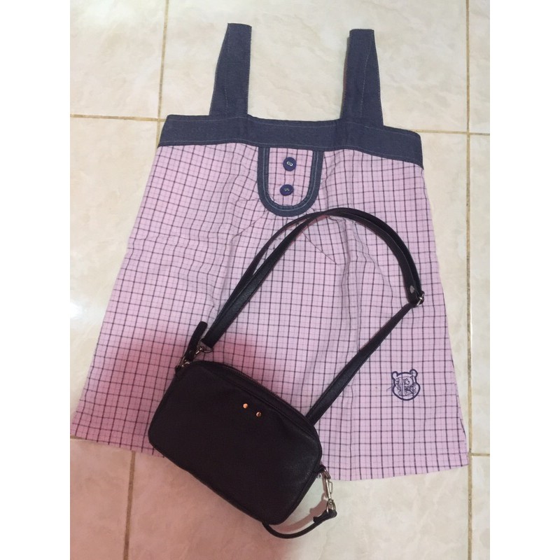 overall dress anak second