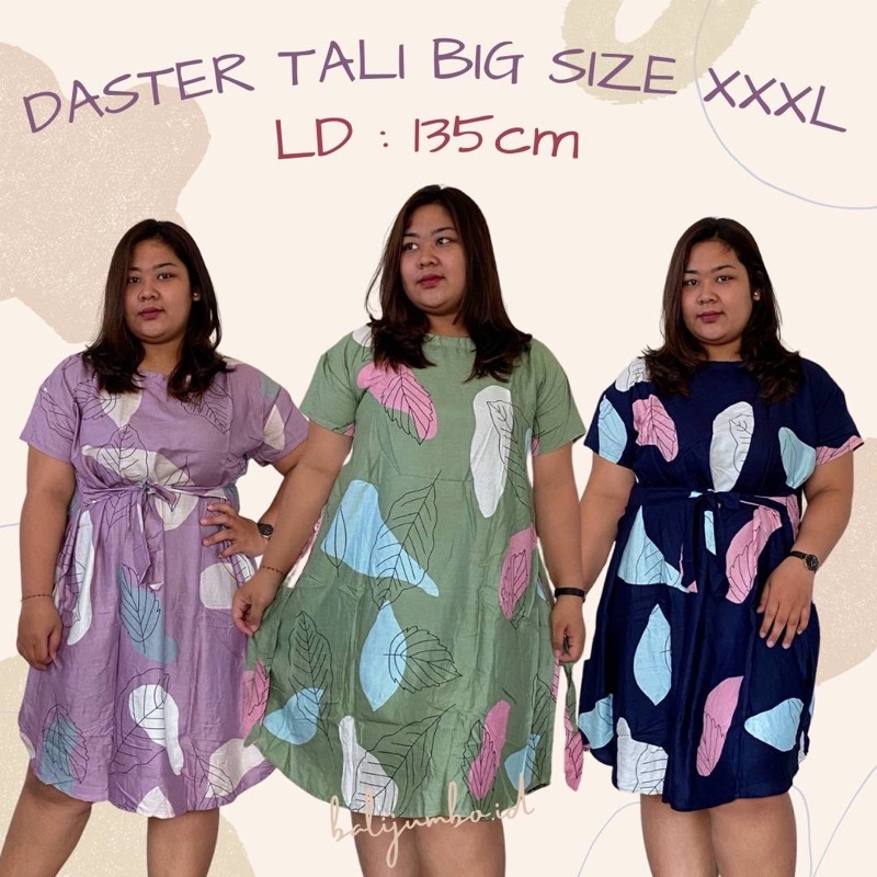 DRESS CASUAL SUPER JUMBO XXXL LD 130-140CM CM MUAT BB 90-100KG DASTER PAYUNG BIGSIZE BIG SIZE JUMBO XXL RAYON ADEM MURAH GROSIR