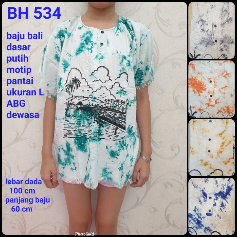 BH534baju bali pantai dsr putih L abg