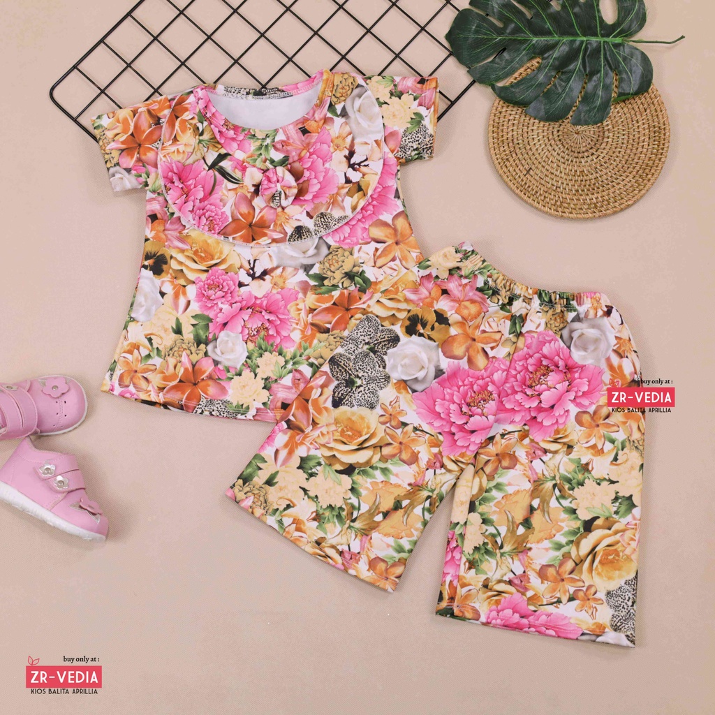 Set Kylie Anak uk 3-4 Tahun / Setelan Baju Perempuan Atasan Bawahan Kulot Perempuan Import