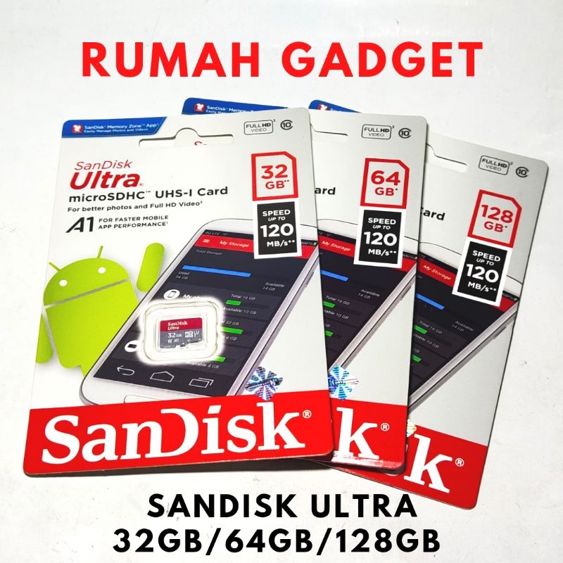 MEMORY SANDISK 120MBPS MICRO SD 32GB/64GB