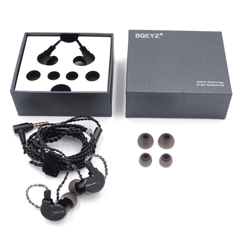 Bqeyz KB1 Earphone in Ear HiFi Stereo 1ddd 3BA Dengan Case Metal Bisa Dilepas fpr kc2 k1 k2 bq3 C3