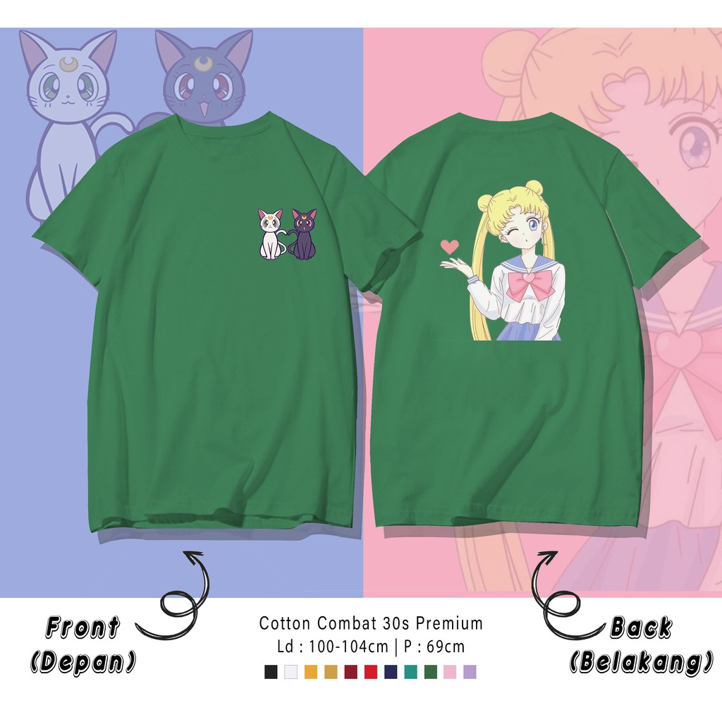 SHAILOR MOON  / TERMURAH BAJU KAOS KATUN WANITA/ PRIA UNISEX LENGAN PENDEK / TUMBLR TEE