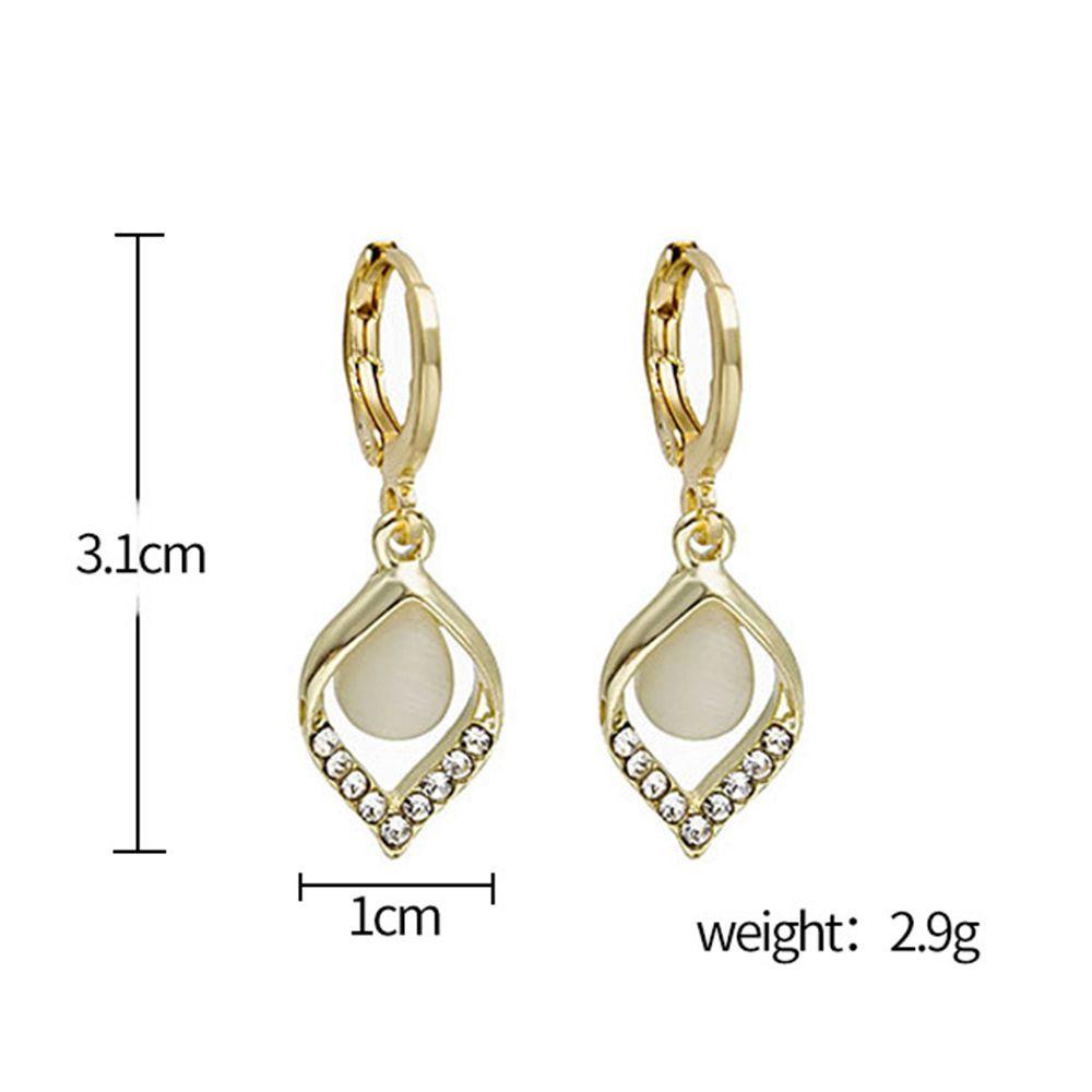 Anting Nanas Drop Perhiasan Pesta Mewah Opal Zirkon Vintage Menjuntai