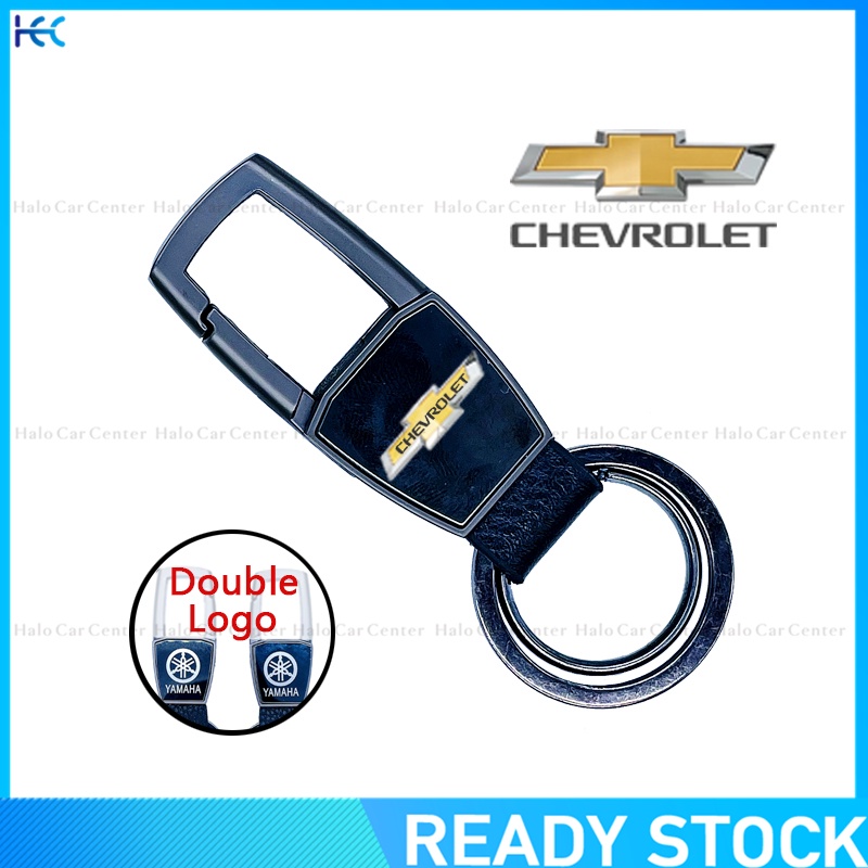 【Double Side Print】Creative Alloy Meta keychain with logo for Chevrolet