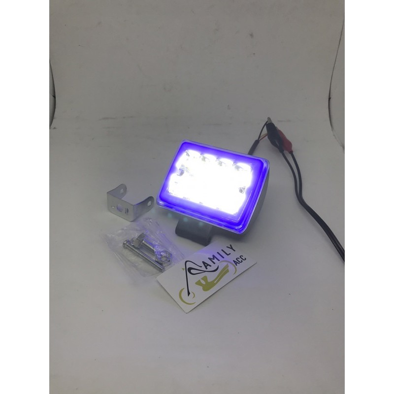 Lampu Tembak CWL LED Daymaker Mini 16 Mata 3 Susun Angel Biru Sorot