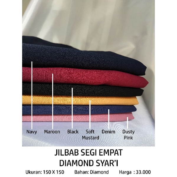 OTULILI HIJAB - JILBAB SEGI EMPAT SYARI BAHAN DIAMOND 150 x 150