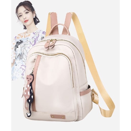 TAS RANSEL WANITA KOREA KREM PREMIUM TA410C3 ANTI AIR CHAPADA BACKPACK GENDONG KULIAH SEKOLAH IMPORT