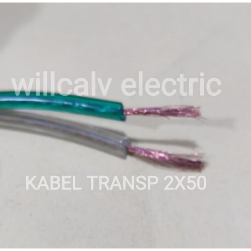 KABEL TRANSPARAN 2X50 / KABEL AUDIO 2X50 PANJANG 100 YARD