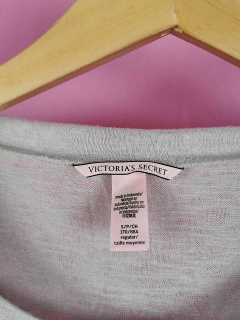 Victoria secret black grey embroidered longsleeve tee