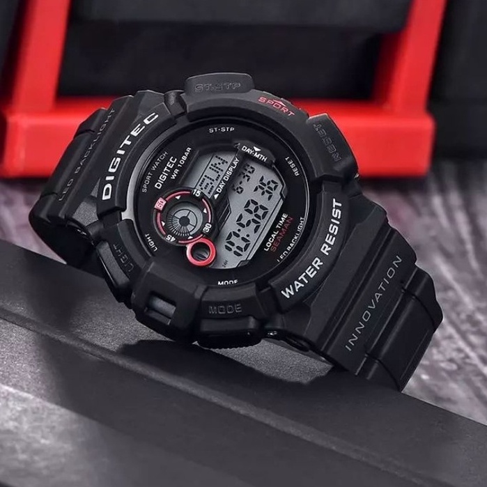 PALING LAKU  JAM ORIGINAL DIGITEC MUDMAN DG 2028T/DG-5028T HITAMMERAH