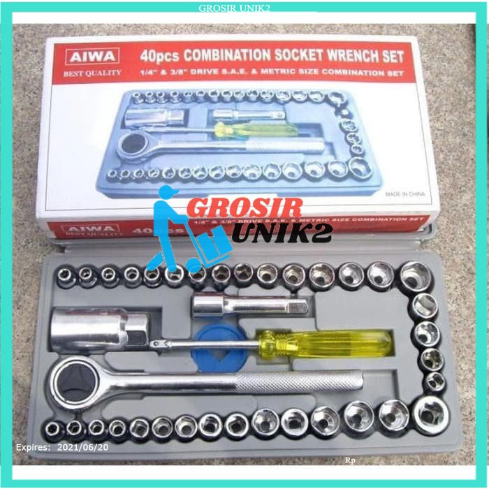 Kunci Pas 40 Pcs/ Kunci shock Wrench Set 1/4 Bolting/ Kunci Sok GEOSIR UNIK