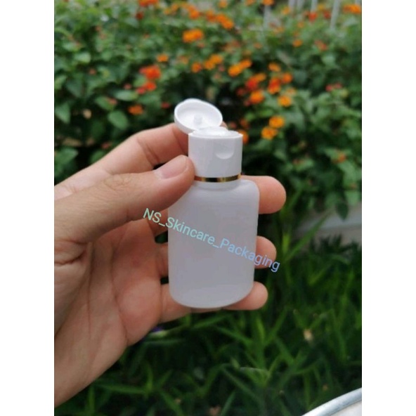 Botol fliptop 30ml / Botol DKS 30ML 30 ml HDPE tutup snap putih list gold