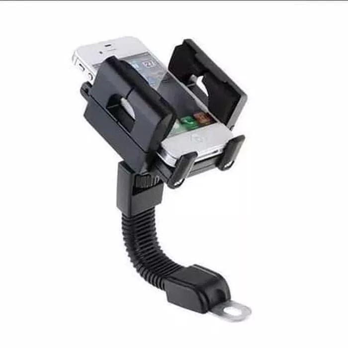 Universal Holder Motor Jepit Untuk Spion Motor / Tatakan HP Di Motor / GPS Phone Holder For Motorcycles - Hitam