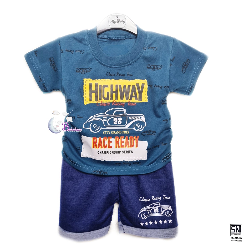 BAJU BAYI BOBOBAM MOBIL HIGH SETELAN ANAK LAKI-LAKI / SETELAN ANAK HARGA GROSIR