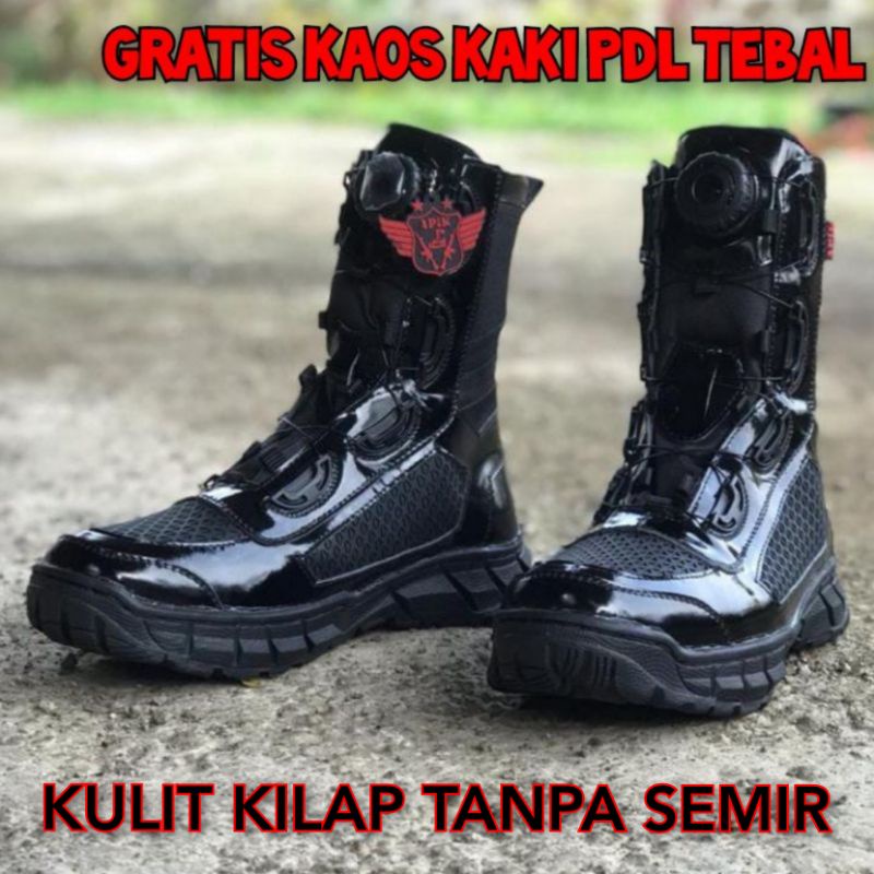 SEPATU PDL TALI PUTAR SARANG TAWON KULIT KILAP APIK BAHAN KULIT SAPI ASLI SEPATU PDL DINAS LAPANGAN TNI POLRI SECURITY SATPAM