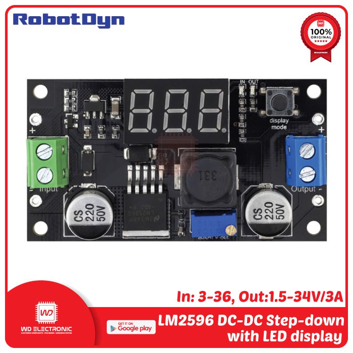 RobotDyn LM2596 DC to DC Step down 3A with LED Display