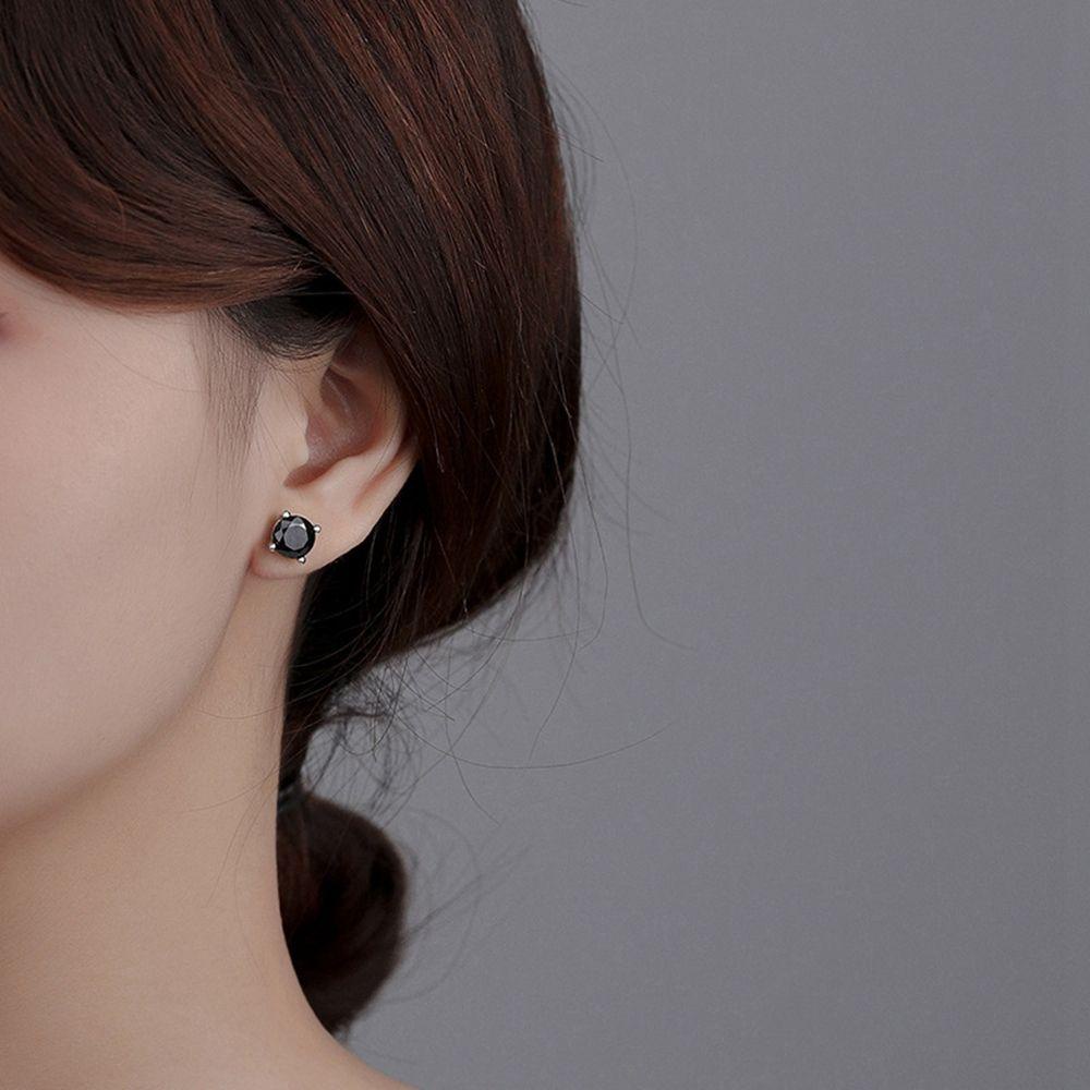 Needway Zirkon Anting Wanita Elegan S925 Perak Anting Telinga Pin Perhiasan Fashion Telinga Tongkat Mini Earring