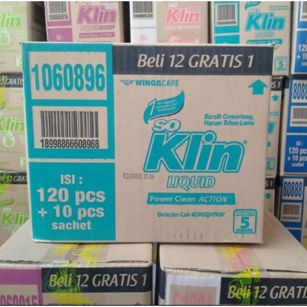 so klin liquid cair 22ml renceng 1dus (120sashet) biru