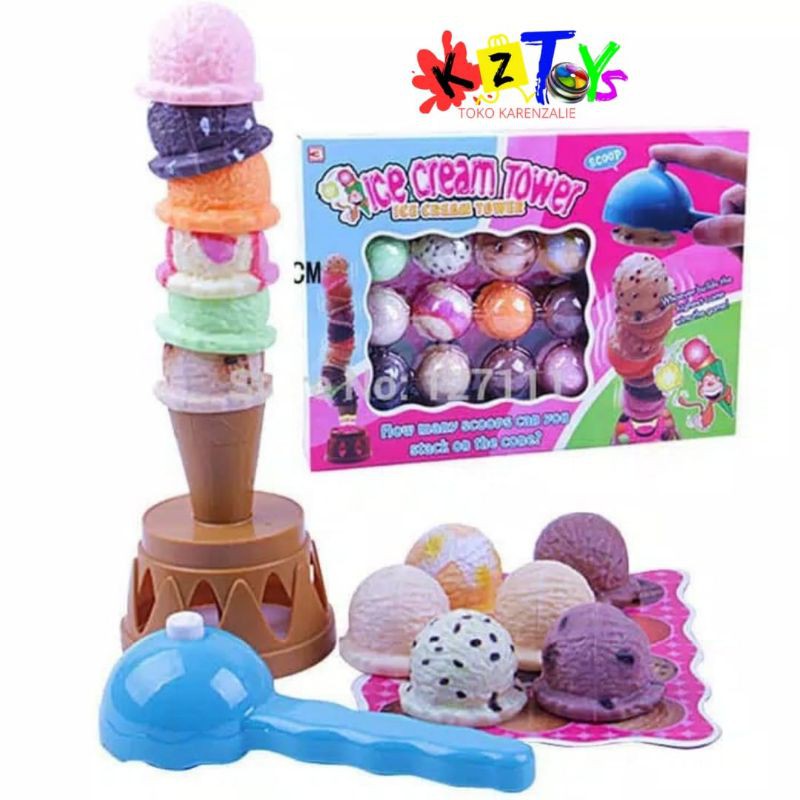 ICE CREAM TOWER MAINAN ANAK SUSUN ES KRIM PUZZLE ICE CREAM