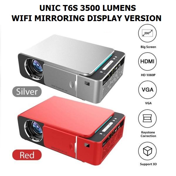 UNIC T6S - LED 720P HD Projector 3500 Lumens with Wireless Display - Proyektor Terbaik di Kelasnya