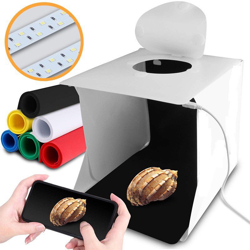 Trend-Mini Photo Studio Box Portable LED Foto Produk FREE 6 Background Warna