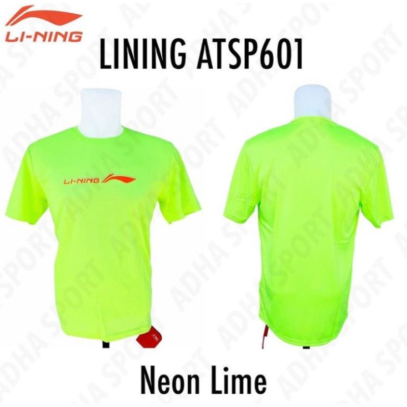 Jersey Badminton Lining ATSP601 / ATSP 601 Neon Lime Stabilo Original Bulutangkis Srabaya Adha Sport