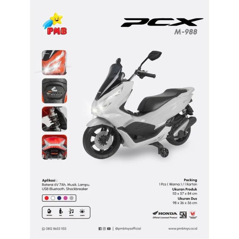 Motor Aki Honda PCX 988 PMB/mainan motor Aki anak