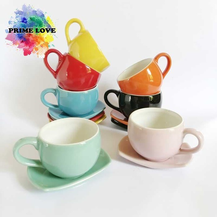 Cangkir Kopi Keramik Warna Warni 250ml CS250 Orange Cangkir Kopi Keramik Warna Warni 250ml CS250 Orange