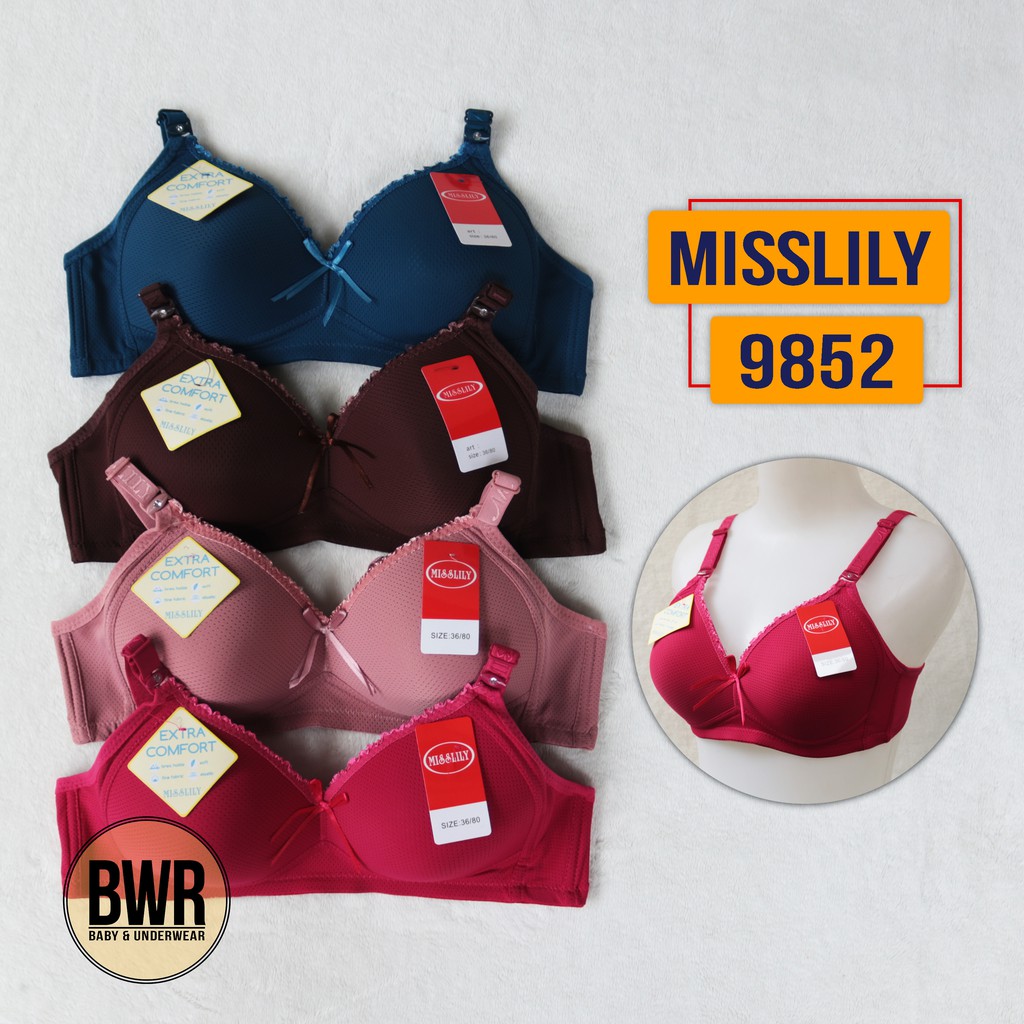 Bra MISSLILY 9852 Berpori | Bra wanita misslily busa tanpa kawat kancing 2 Misslily - Bwr