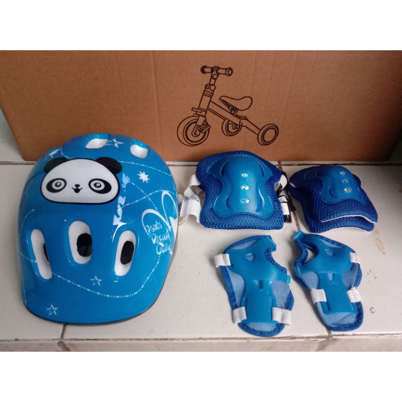 PAKET HELM+DEKER SEPATU RODA ANAK/ SEPEDA ANAK /Protektor sepatu roda inline skate