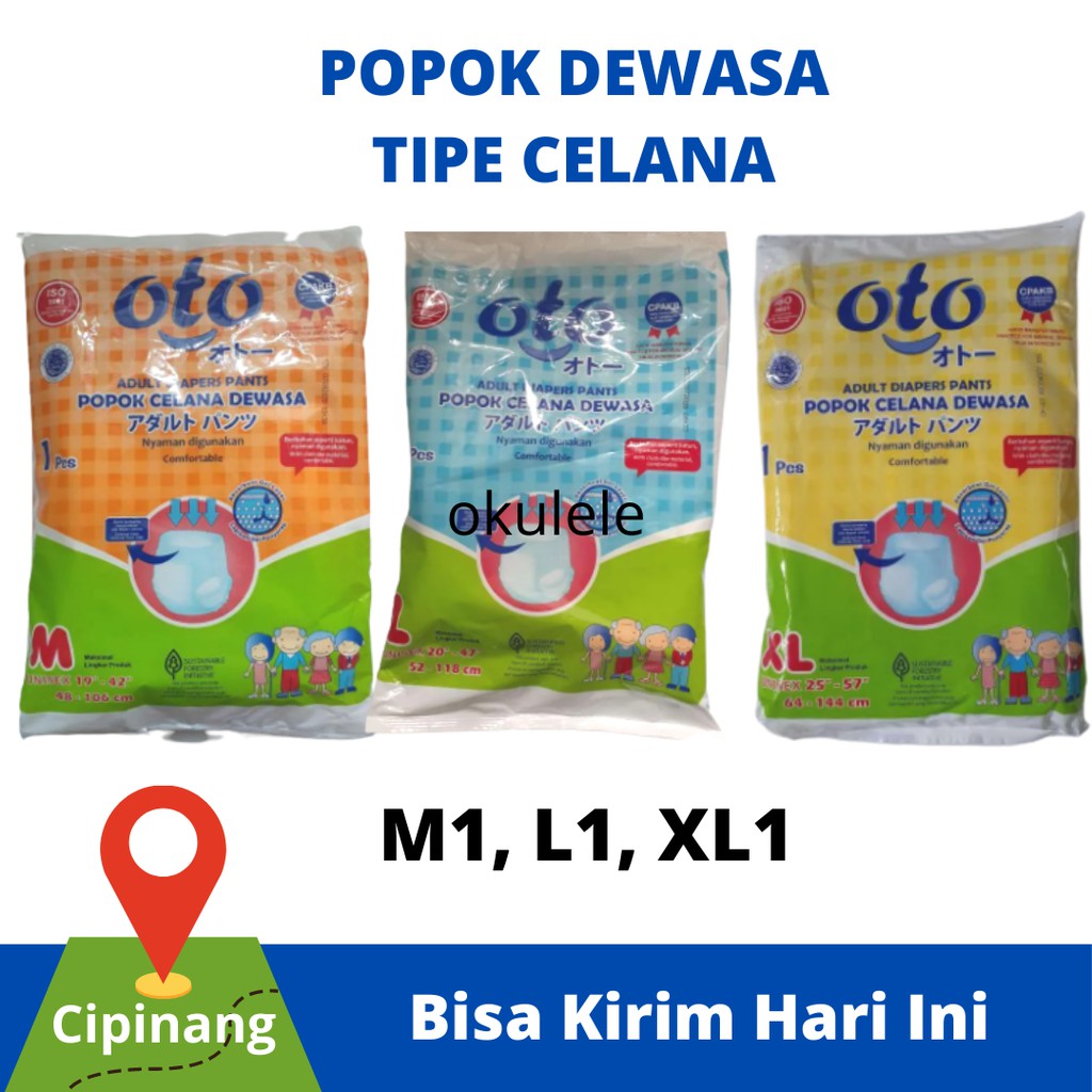 OTO Popok Dewasa Celana Adult Diapers Sachet M L XL Murah